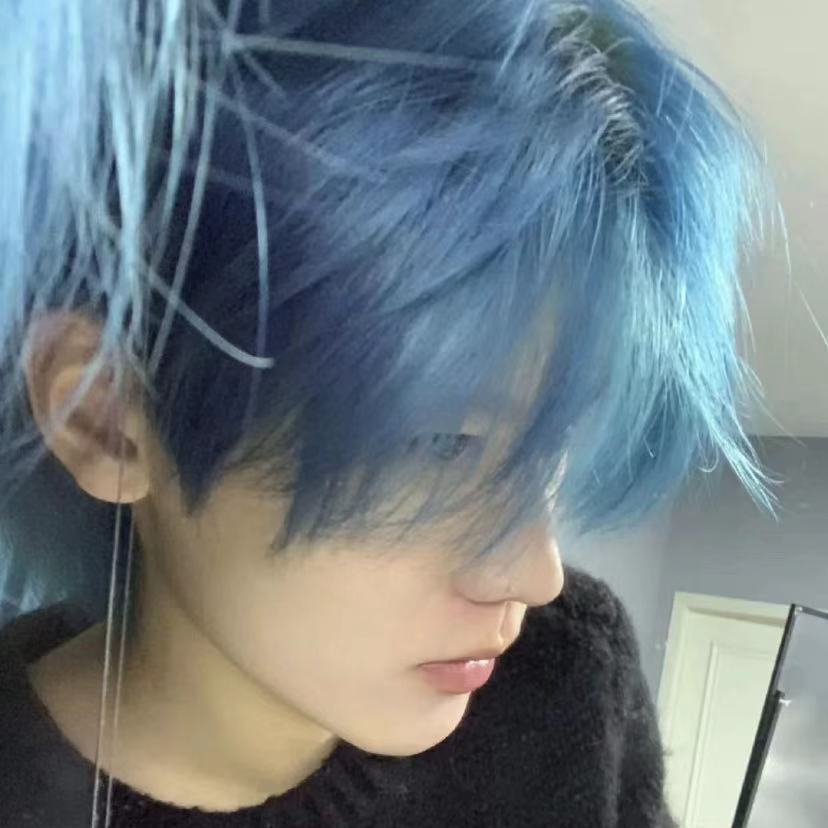男生染发剂冰蓝色绿色显白年轻人在家染脏橘色樱花粉海王红染发膏
