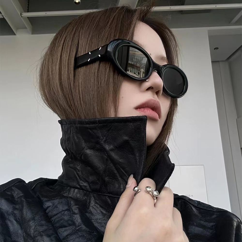 韓版圓形005復古墨鏡女款潮辣妹時髦ins拍照貓眼眼鏡遮陽太陽鏡男
