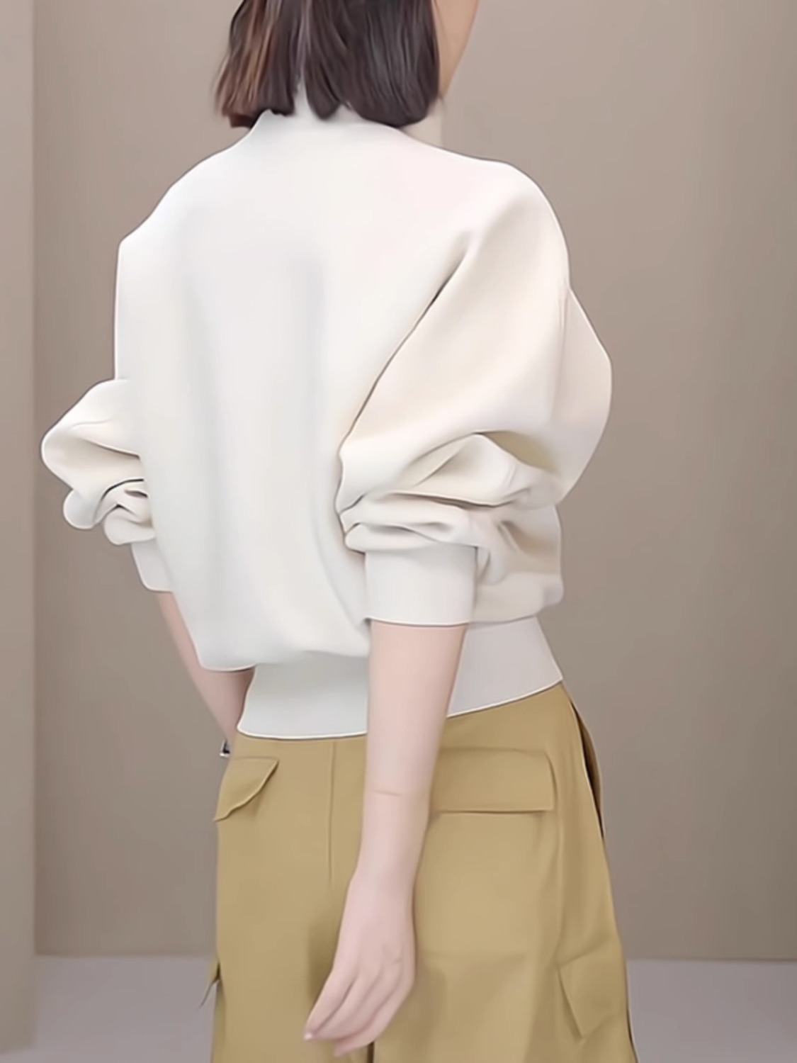 高級感半拉鏈立領純色衛衣女秋季2023新款短款時尚洋氣寬鬆上衣