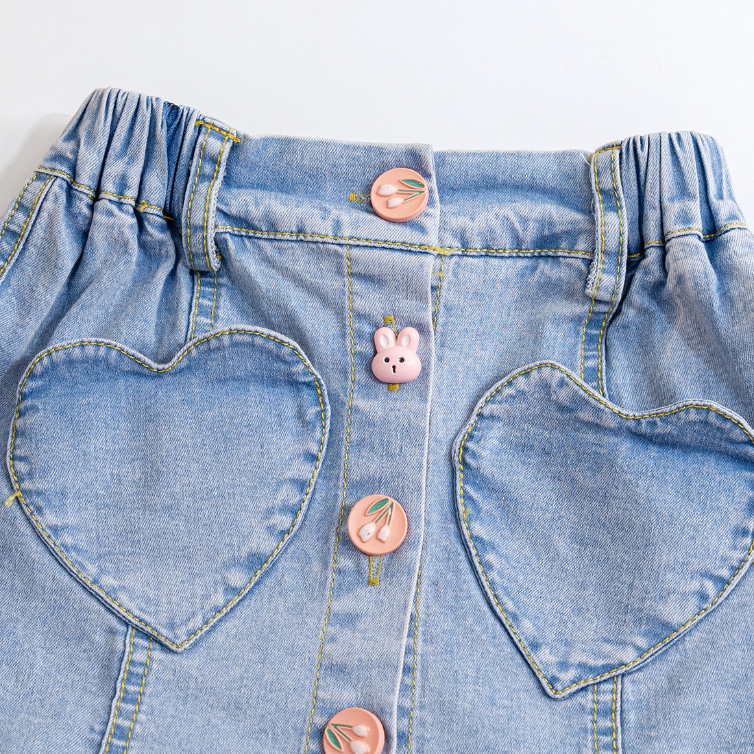 Baby girl denim skirt 2023 girls summer new Korean style fashionable love half skirt for baby girls