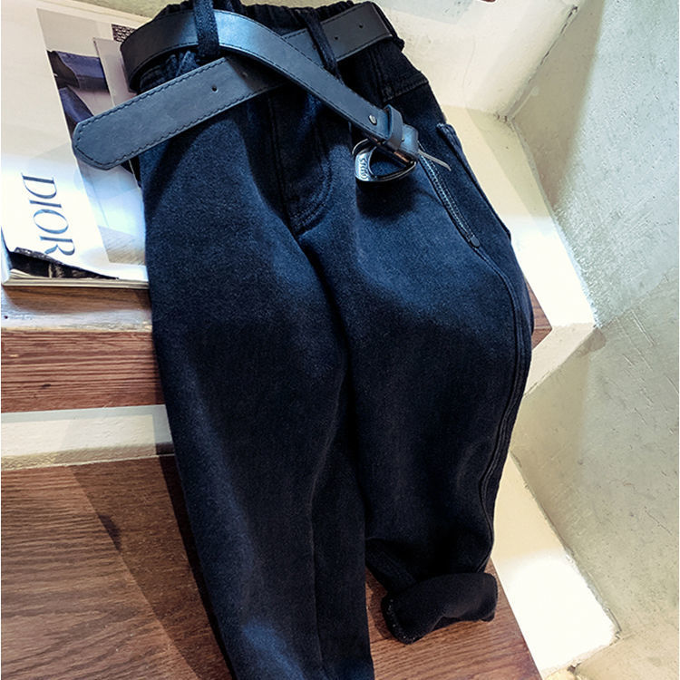 Children's wear boys' Plush pants autumn and winter new winter clothes in 2020