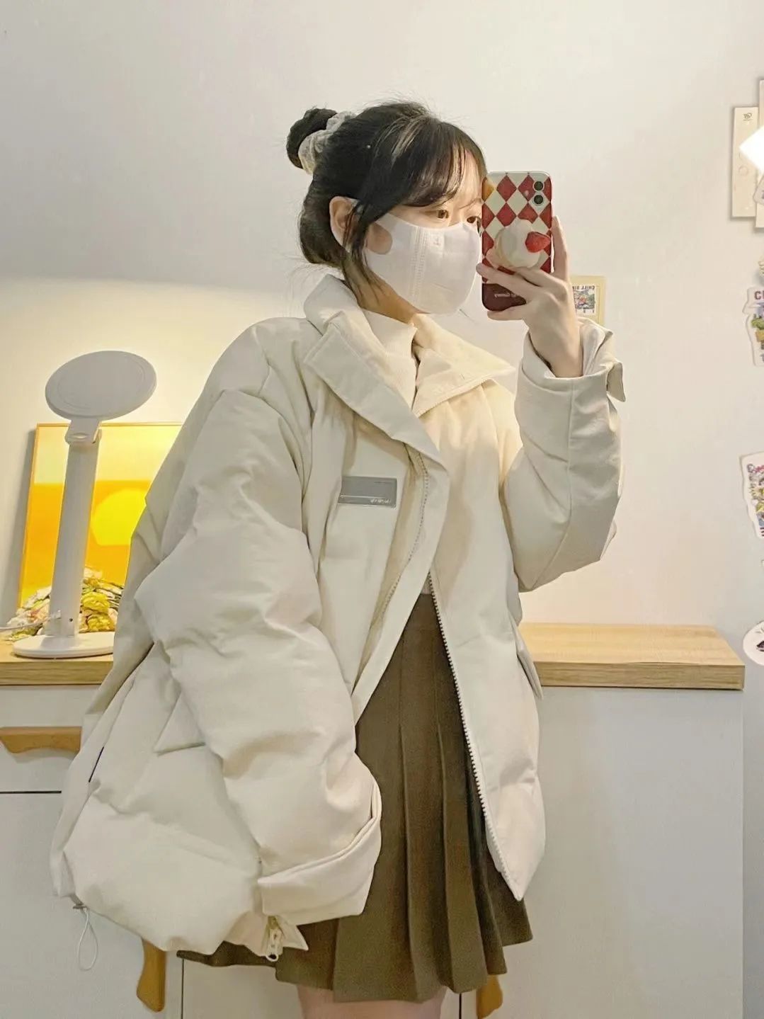 Ins style thickened western style bread coat cotton coat female student winter Korean version pu leather warm cotton coat cotton jacket trendy