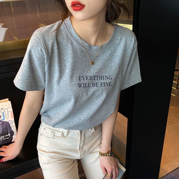 Niche short-sleeved T-shirt women's summer thin section ins tide 2023 new bottoming white top clothes loose compassionate