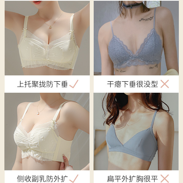 内衣女士小胸聚拢显大调整型无钢圈收副乳防下垂夏季天薄款文胸罩