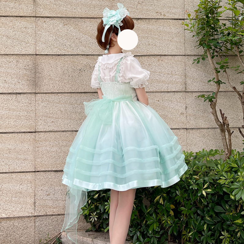 [Thousand-layer waltz] Korean mushroom cool in stock ~ original design Lolita dress sweet jsk suspender dress