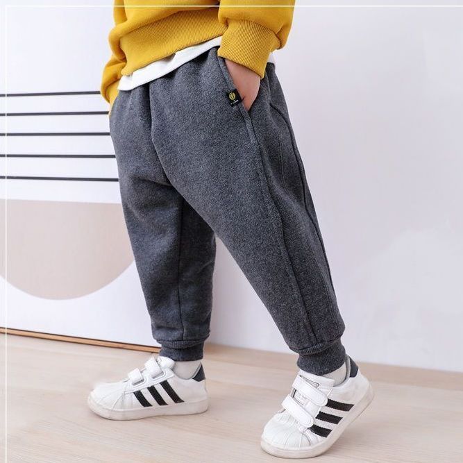 Boys' pants, velvet and thickened winter sports pants, baby boy's cotton pants, one-piece velvet winter clothing, children's autumn and winter clothing