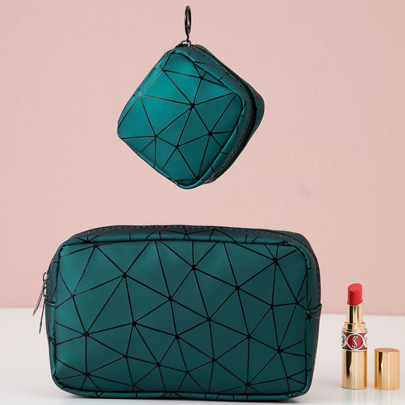 High-grade PU leather lipstick bag mini cosmetic bag female portable touch-up makeup bag powder cake cosmetic carry-on bag storage bag small