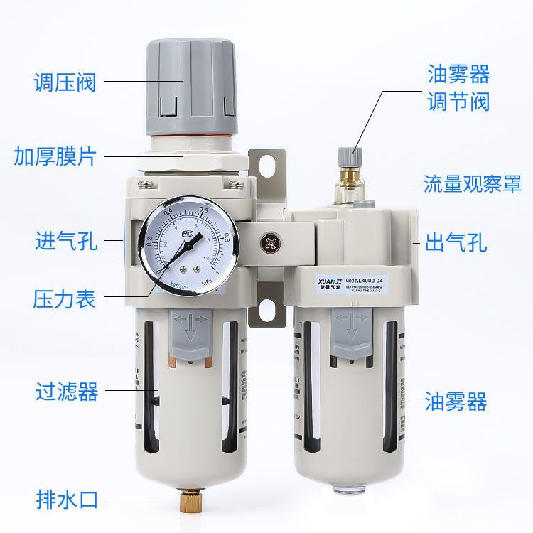 106102-SMC型油水分离器二联件AC2010-02调节调压阀AC3010-03D自动排水器-详情图