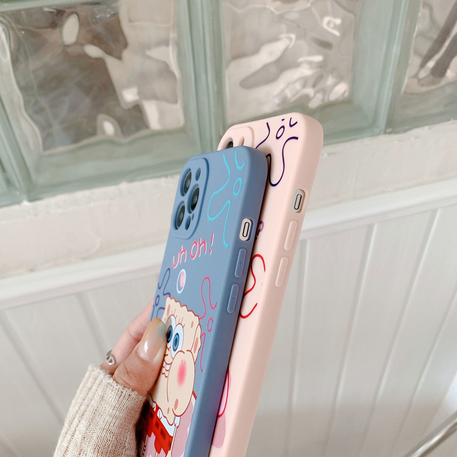54182-苹果iPhone12ProMax/11/XS/x/xr手机壳可爱卡通少女心保护膜情侣-详情图