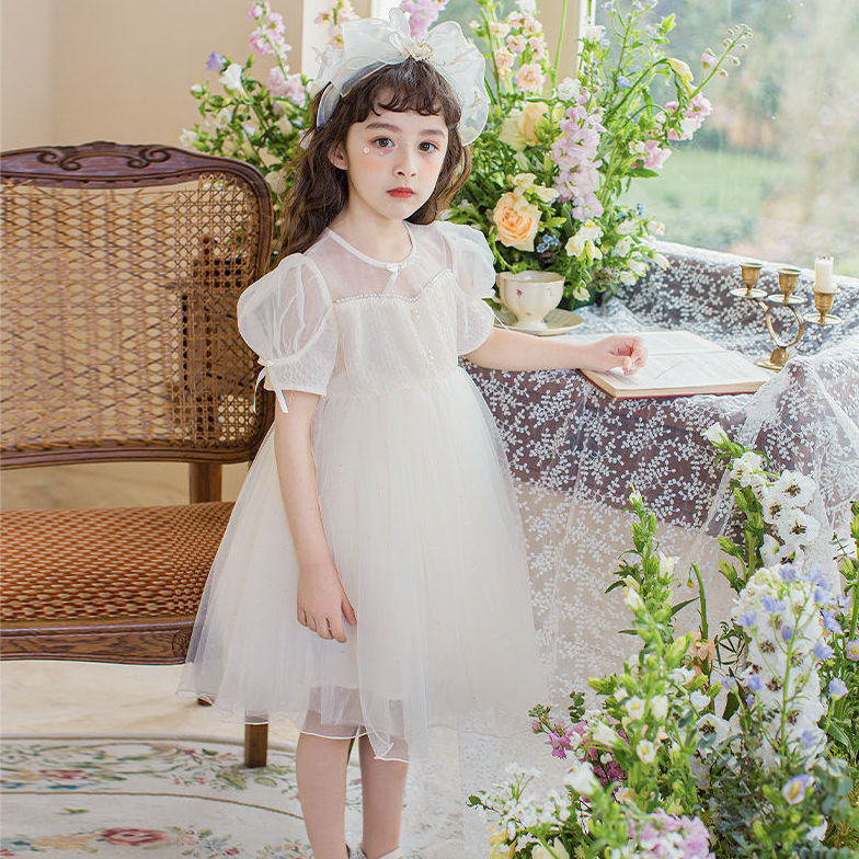 Girls' dress summer dress  new Korean version fluffy yarn skirt children's net red female dress foreign style princess dress