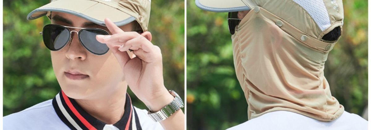 帽子男夏季韩版可折叠钓鱼防晒帽时尚沙滩遮阳帽防紫外线太阳帽女