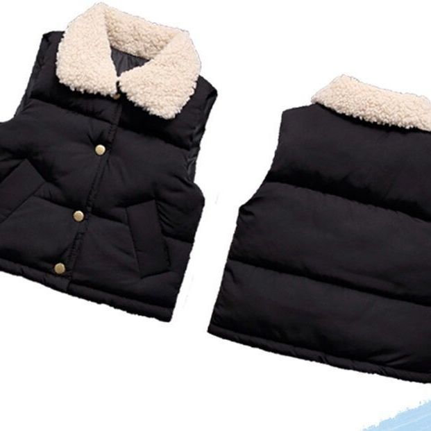 Boys and girls thickened velvet vest shoulder autumn and winter clothing for big children children's clothing 2022 new Korean version of the little boy's vest