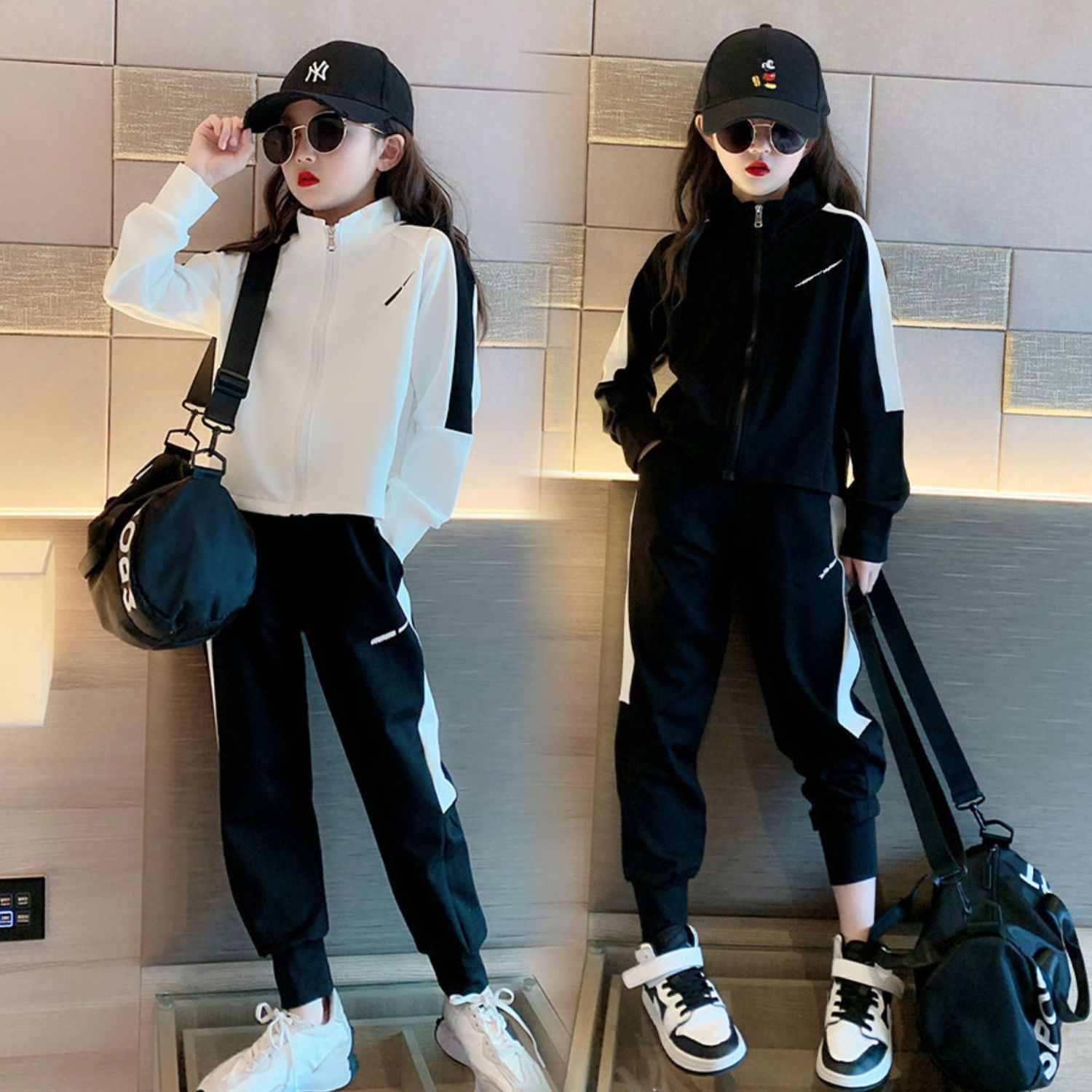 女童外套春秋款運動套裝新款兒童休閒洋氣秋裝中大童秋季棒球服潮