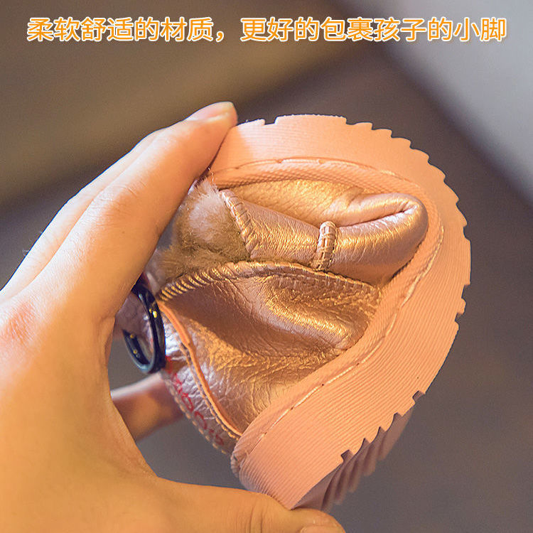 88801-巴布豆冬儿童棉靴男童女童防滑室外雪地靴宝宝中大童小童保暖棉鞋-详情图