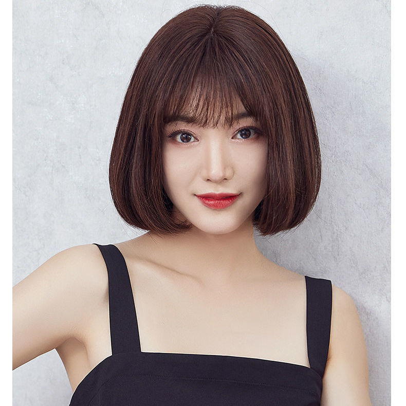 假发女短发韩式发型女假发套真人发丝真发头套 全真 自然