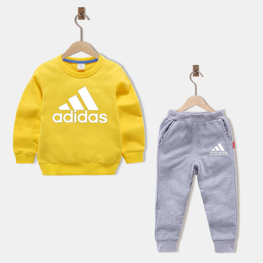 Children's suit men's spring and autumn pure cotton sweatshirt yangqichao brand sportswear long sleeve two piece set for children