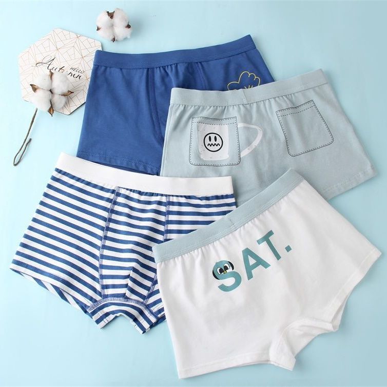 儿童内裤男平角裤男童纯棉内裤中大童学生男小孩四角短裤男孩裤头