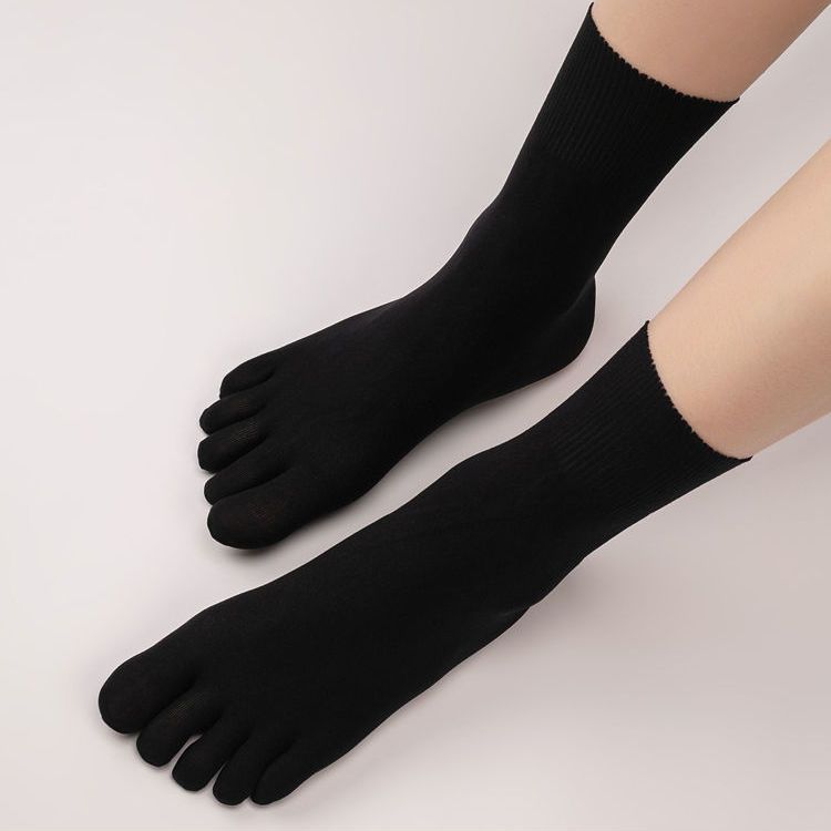 3/5 pairs of summer ultra-thin breathable men and women with five-finger stockings in stockings stocking deodorant sweat-absorbent toe socks solid color