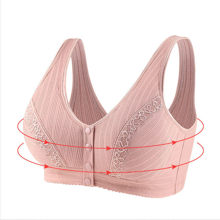 Mother bra middle-aged and elderly underwear women's prosthetic milk pure cotton large size no steel ring fake breast mastectomy vest
