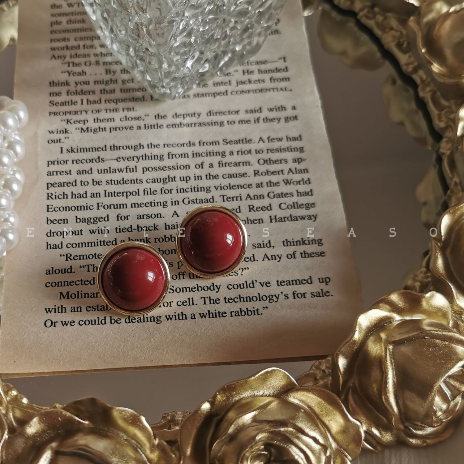【紅唇小貓跟】純銀耳釘vintage復古冷淡風耳環ins歐美極簡紅色