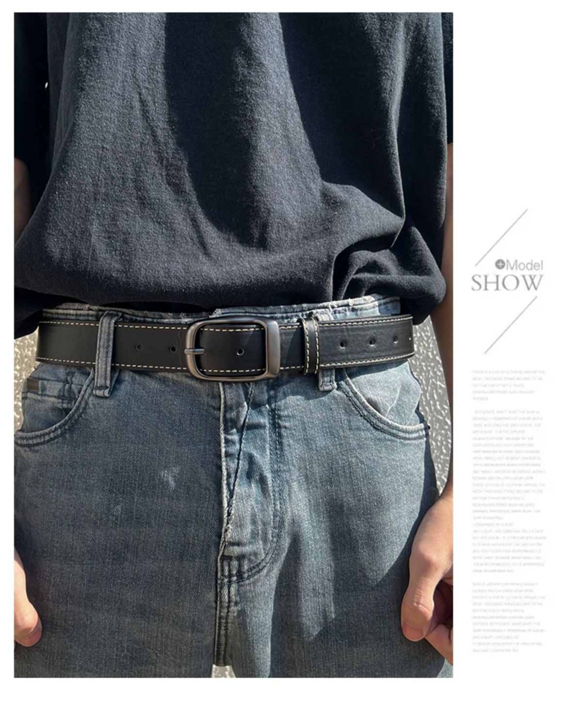 New men's belt business casual retro trend needle buckle belt student wide version belt_voghion.com