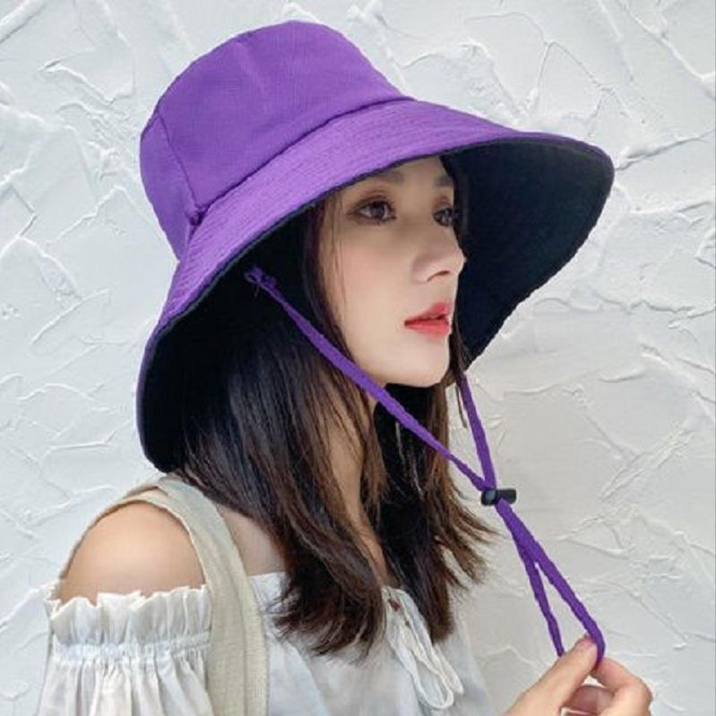 Fisherman hat for women spring and summer Korean style trendy Japanese style double-sided face-covering anti-UV hat large brim sun protection hat for men