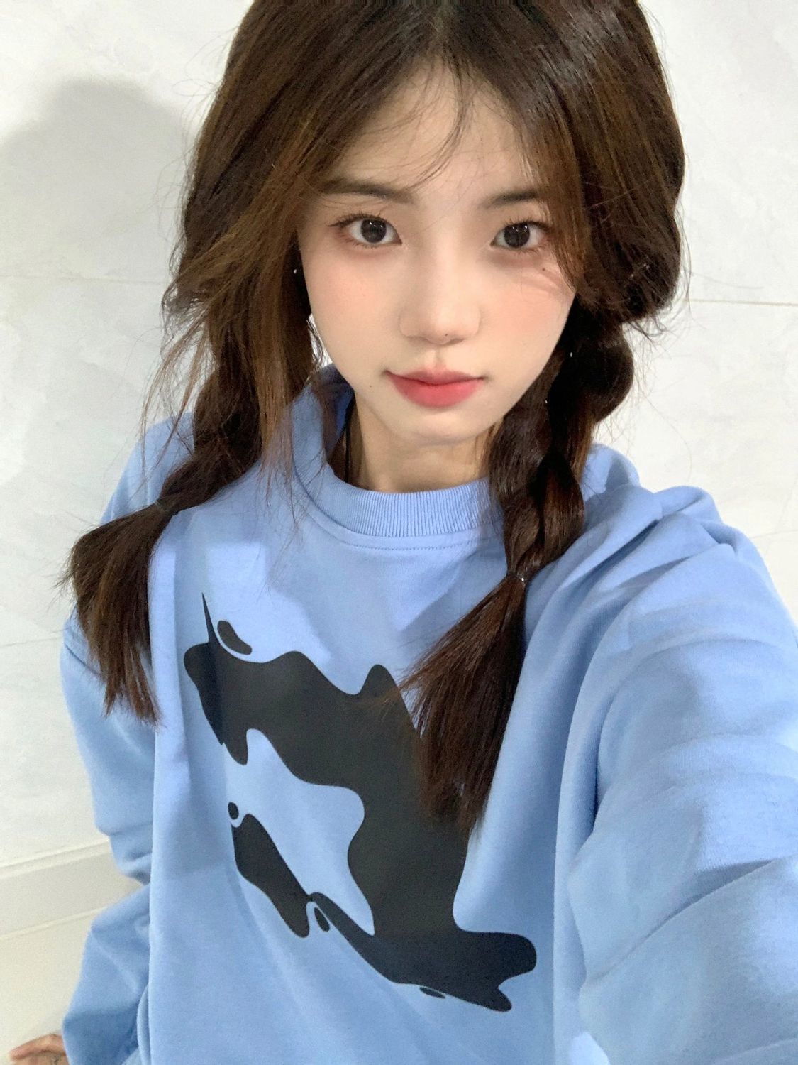 獨特别致設計感圓領套頭印花衛衣女春秋韓版寬鬆慵懶外套長袖上衣