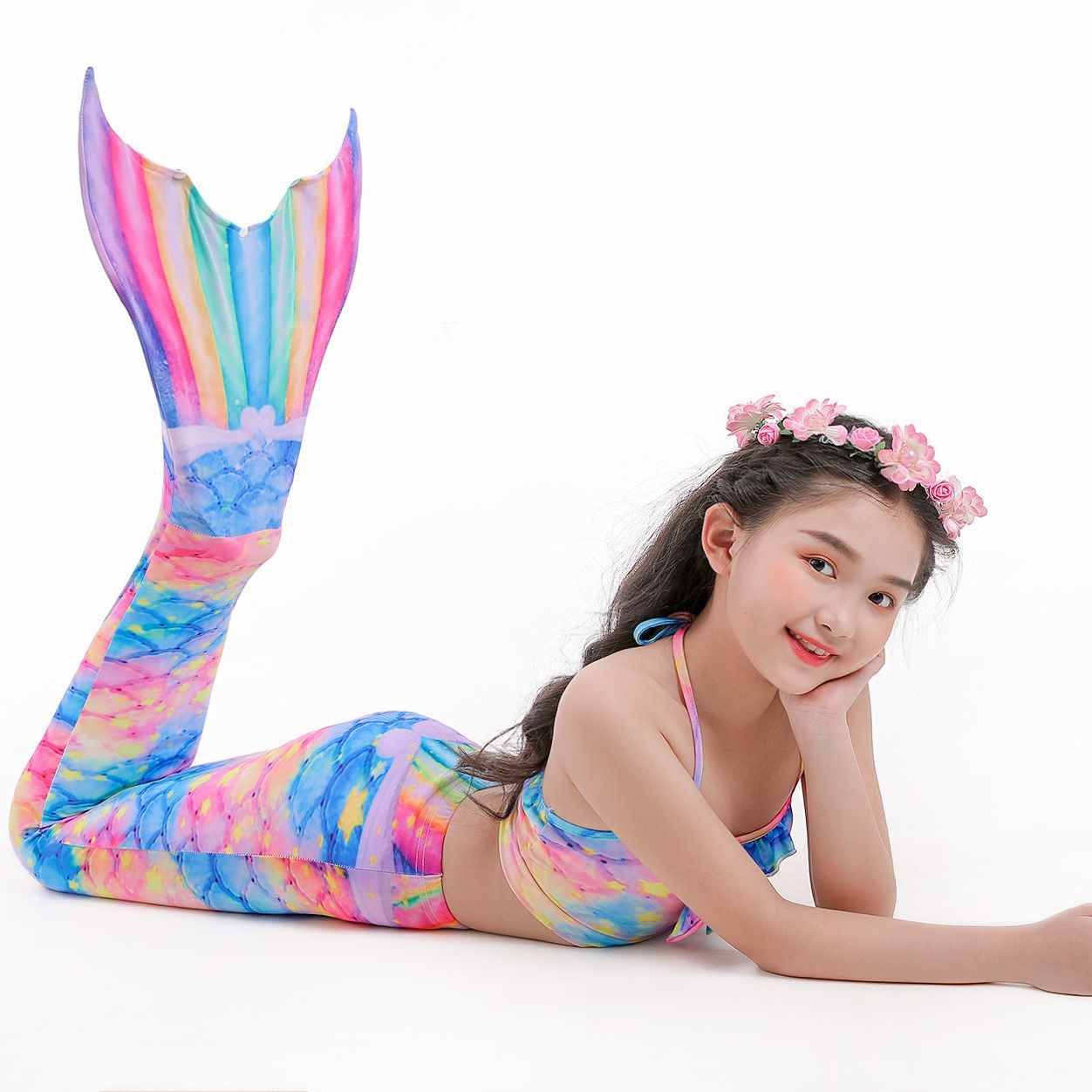 New children's Mermaid swimsuit Mermaid tail girls set girls swimming bikini split swimsuit
