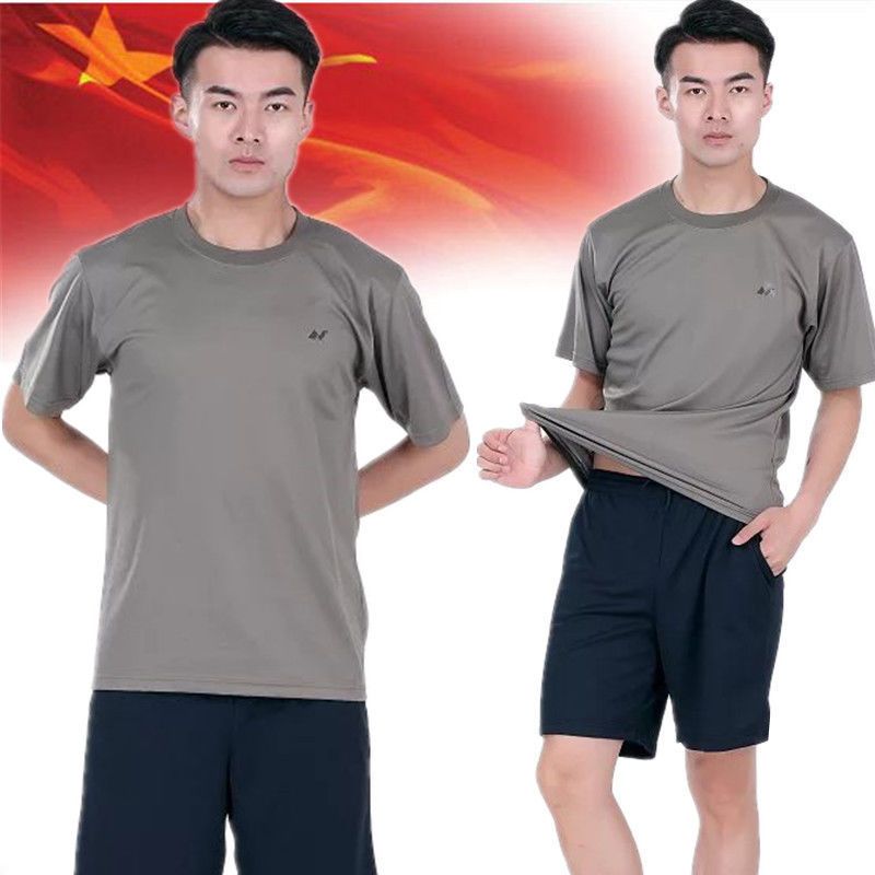 正品体能训练服夏季军装短袖透气迷彩圆领t恤男军训服体能服套装
