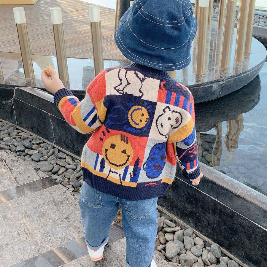 Boys and girls' sweater cardigan children's boy's coat knitted foreign style baby spring clothes spring and autumn 2020 NEW