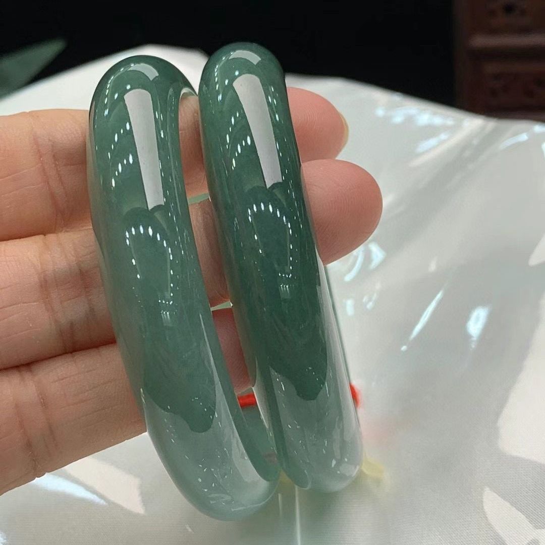 天然A貨正品翡翠色玉手鐲女真貨玉鐲子旺夫保真貴翠玉石證書送禮