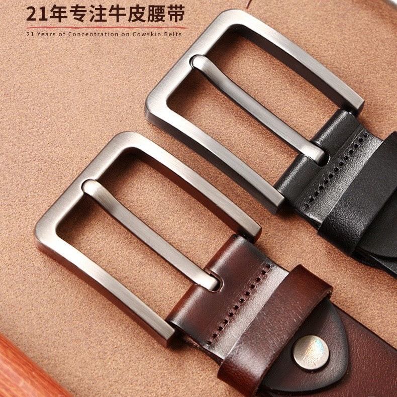 Large size leather pin buckle belt men's fashion Korean version of the belt men's casual all-match genuine pure cowhide belt men's fashion