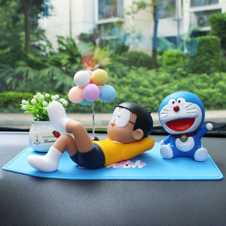 Doraemon Da Xiong car accessories sleeping bear and blue fat car doll interior center console decoration