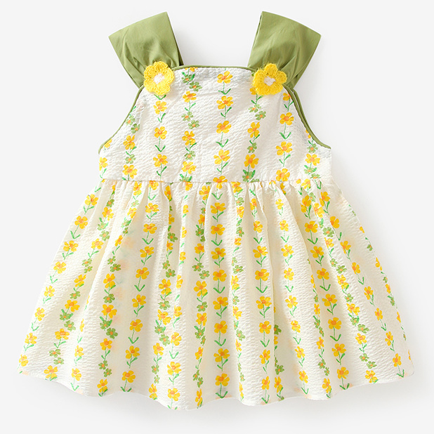 女童连衣裙夏装新款0-3岁女宝宝洋气夏季裙子公主婴儿纯棉吊带裙4