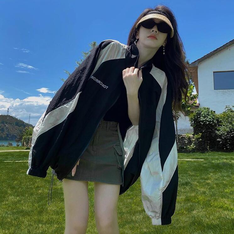 Casual sun protection clothing for women, summer single layer thin jacket, summer style, American sports sun protection clothing jacket