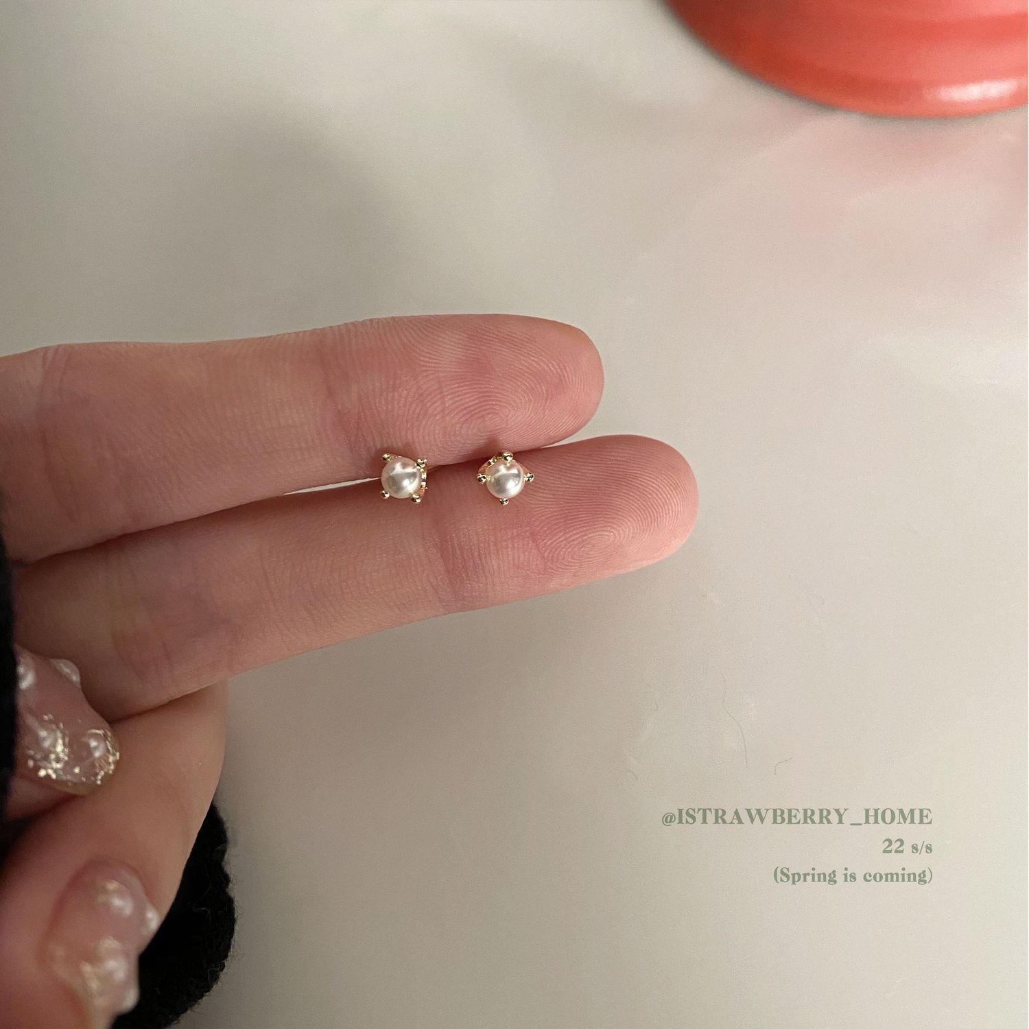 純銀耳釘珍珠女小眾設計感簡約小巧2023年新款潮耳環氣質秋冬耳飾