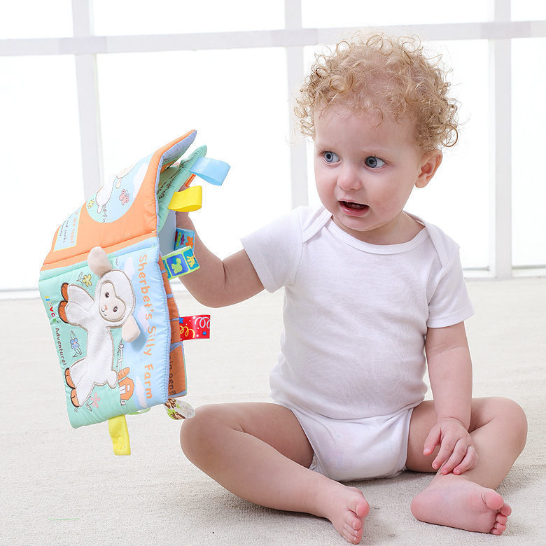 宝宝布书早教婴儿立体撕不烂益智玩具可咬响响纸幼儿童尾巴6个月8