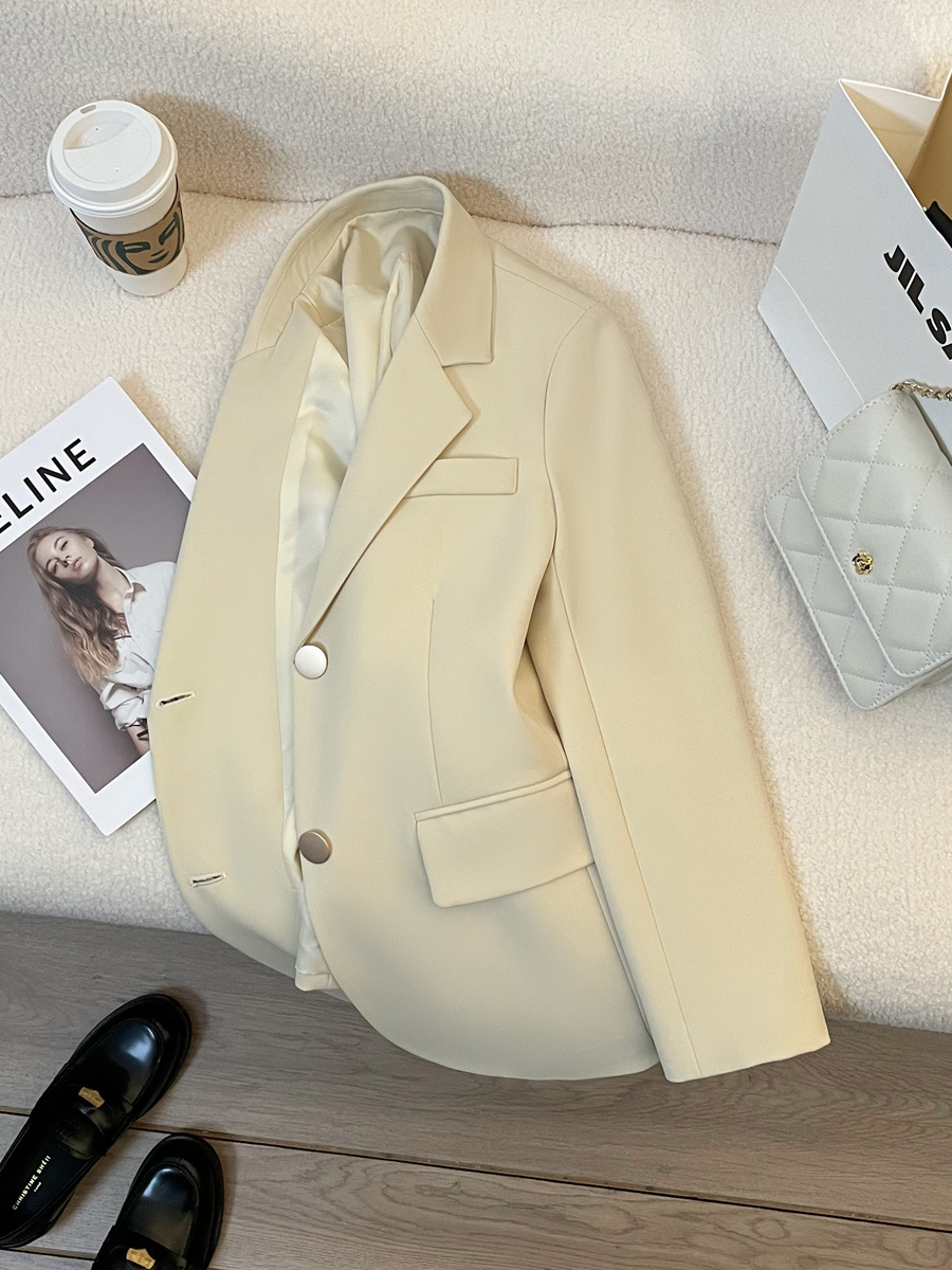 Spring and Autumn New Style Small Suit Jacket Women Korean Style Loose Design Slim Temperament Trendy Small Suit Top