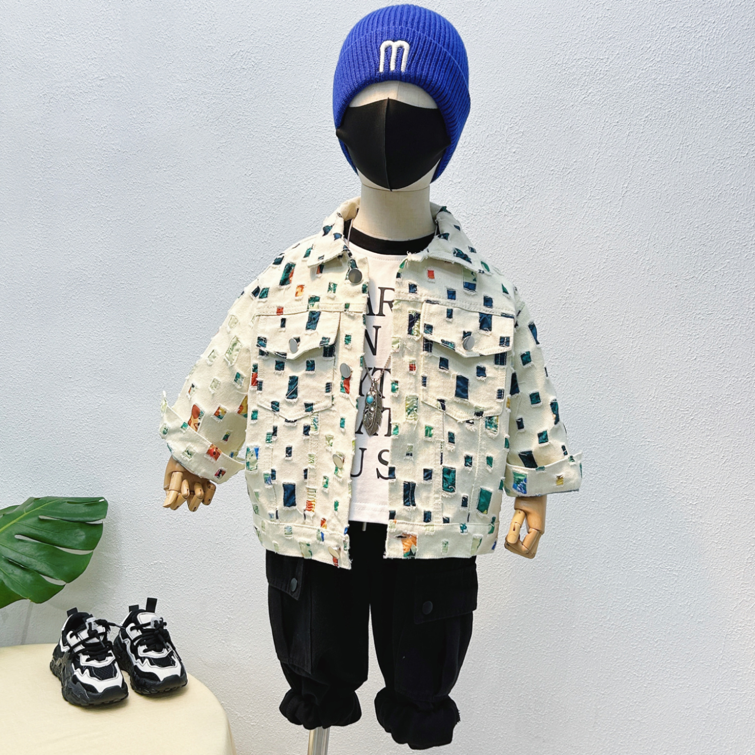 Boys' spring and autumn denim jackets, Internet celebrity street children's tops, baby's autumn fashionable and stylish boys' handsome autumn clothes