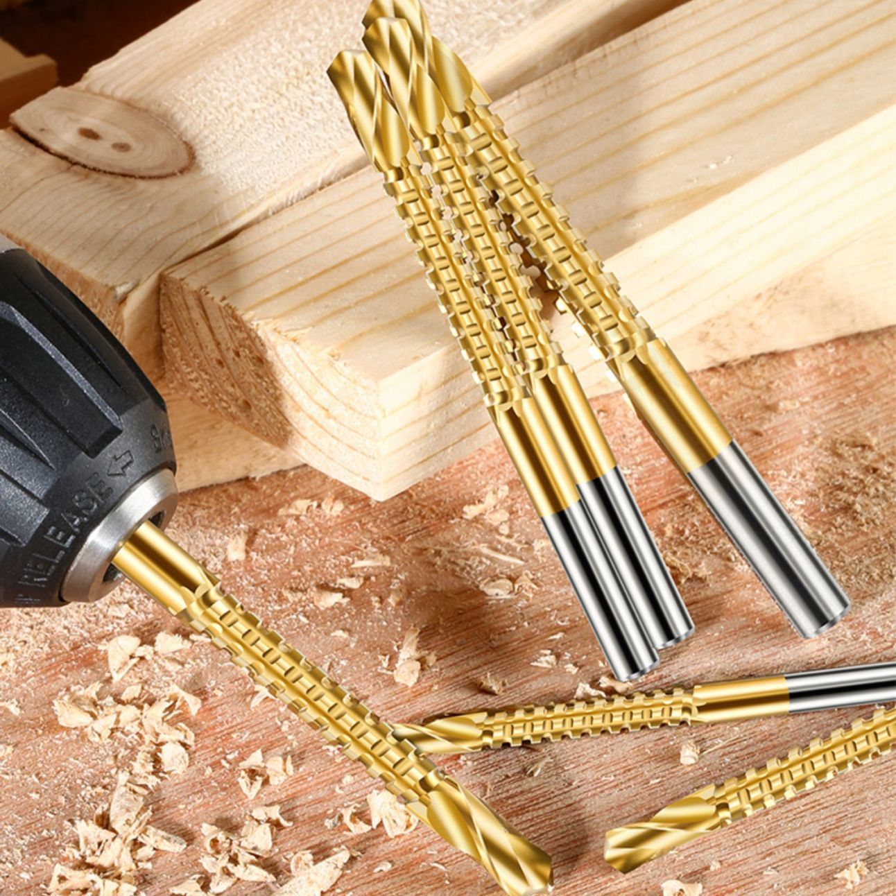 手电钻钻头麻花钻4套装5高速钢6木工8mm多功能金属扩打孔拉槽锯齿