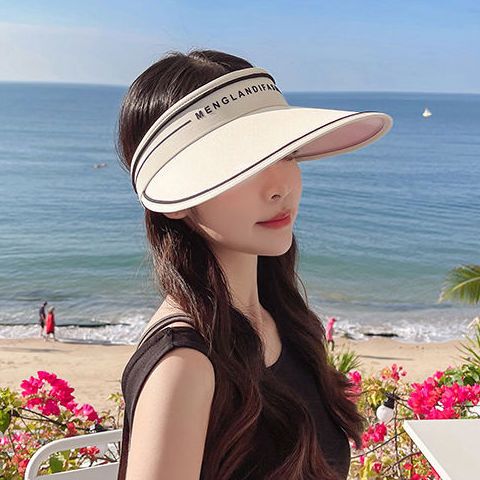 South Korea UV empty top hat cycling sun hat women's summer cover face anti-ultraviolet sun hat electric car sun visor