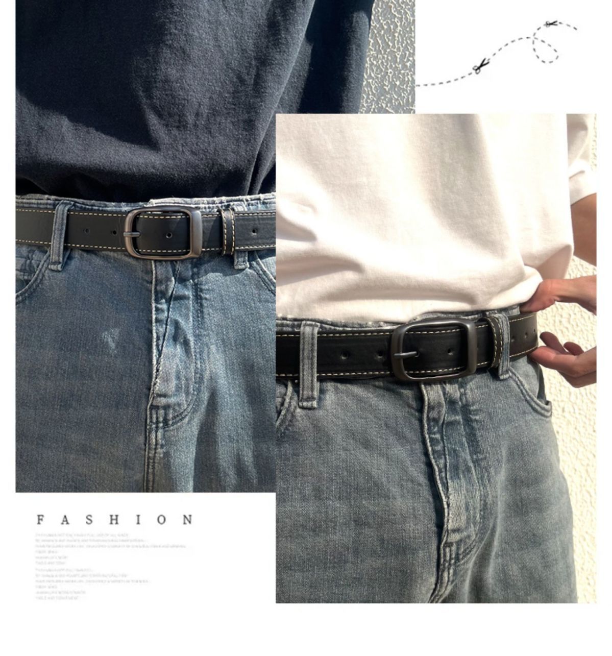 New men's belt business casual retro trend needle buckle belt student wide version belt_voghion.com