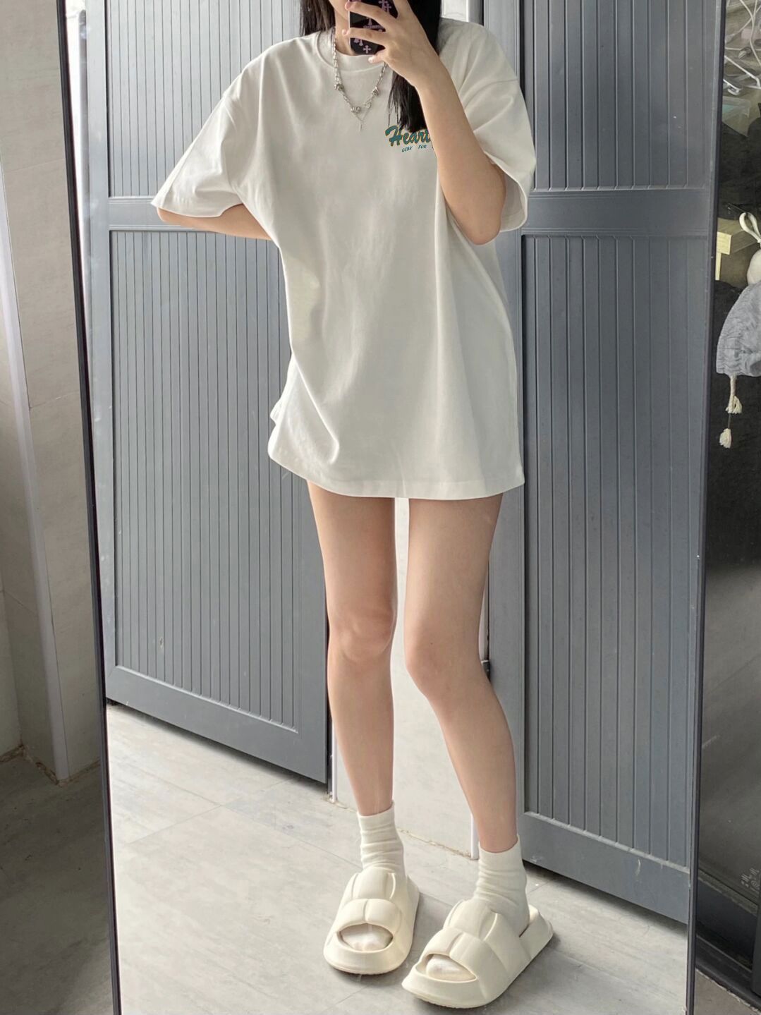 纤麦重磅纯棉美式复古白色短袖t恤女夏季设计感小众ins上衣服