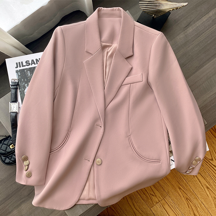 High-end suit jacket for women in autumn new Korean style small loose temperament goddess style casual suit top