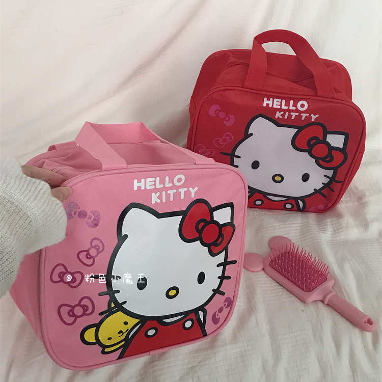 小红书同款化妆包女可爱hellokitty大容量便携化妆品收纳包手提包