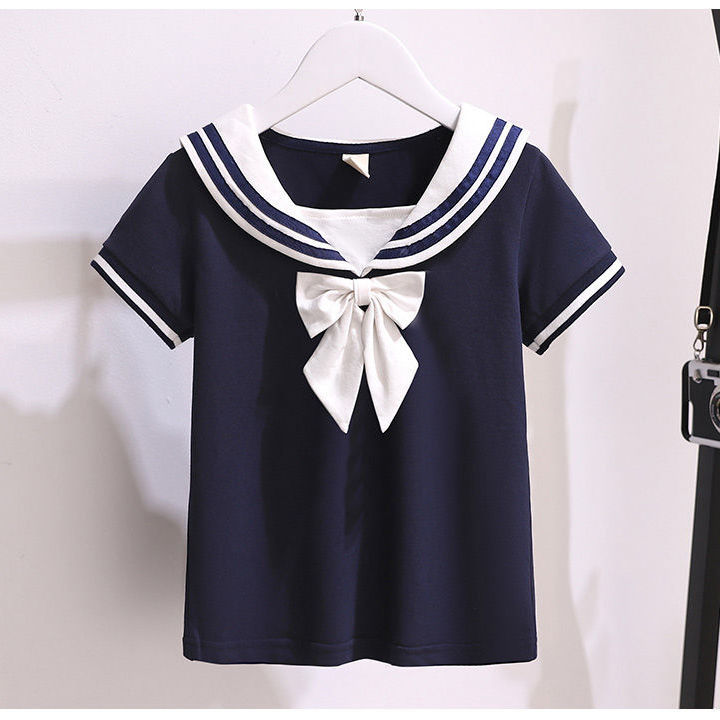 女童夏装套装裙海军领新款儿童jk水手制服裙中小学生学院风两件套