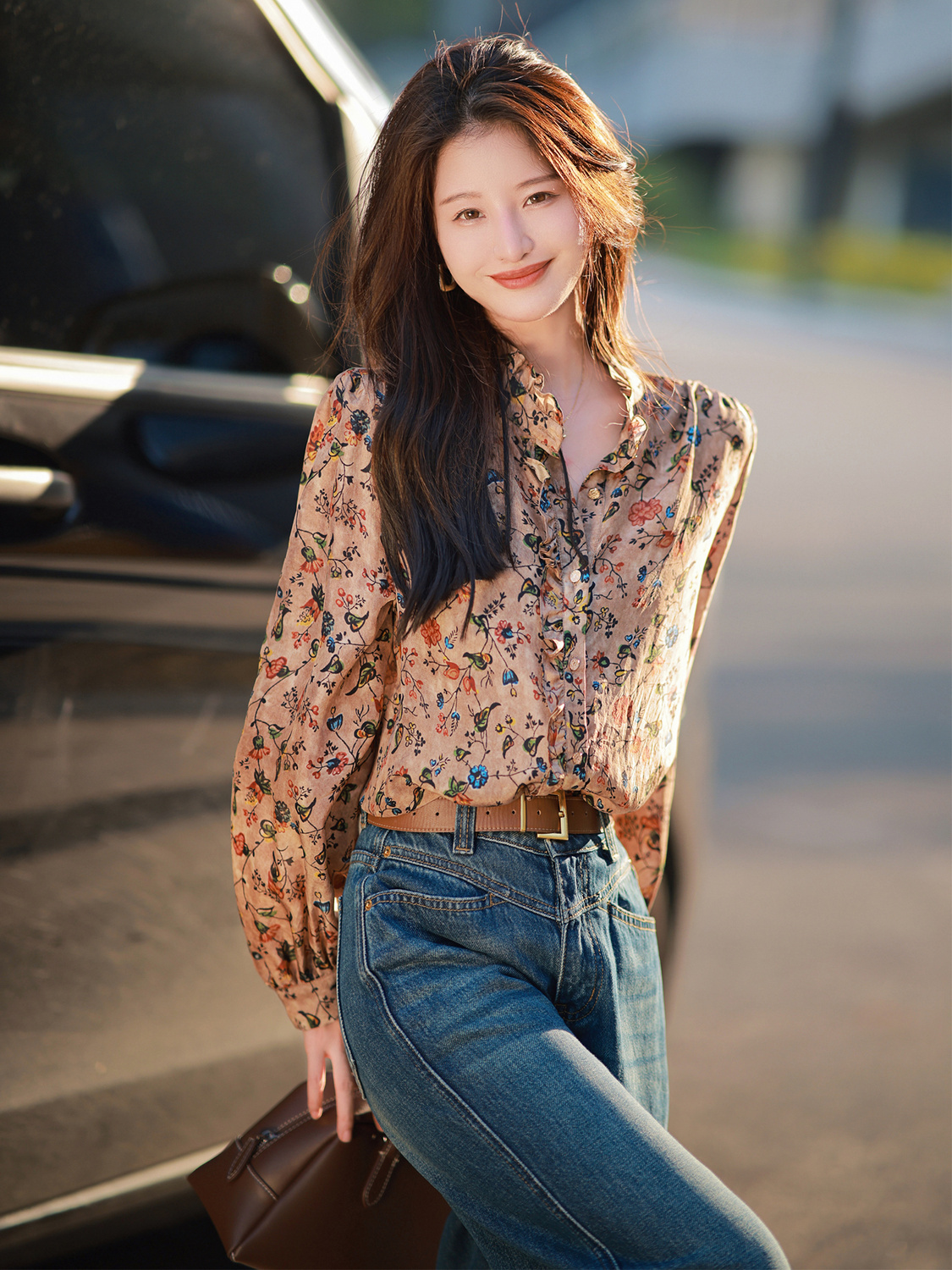 高端奢華真絲襯衫女秋季2023新款設計感印花桑蠶絲襯衣輕熟風上衣
