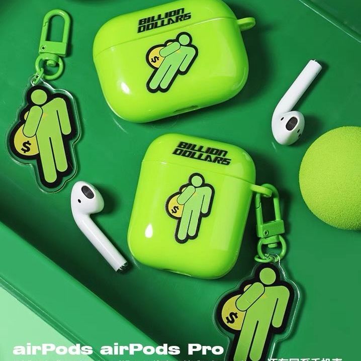 个性潮Airpods1/2代保护套新款绿挂饰防丢苹果Pro3代蓝牙耳机软壳