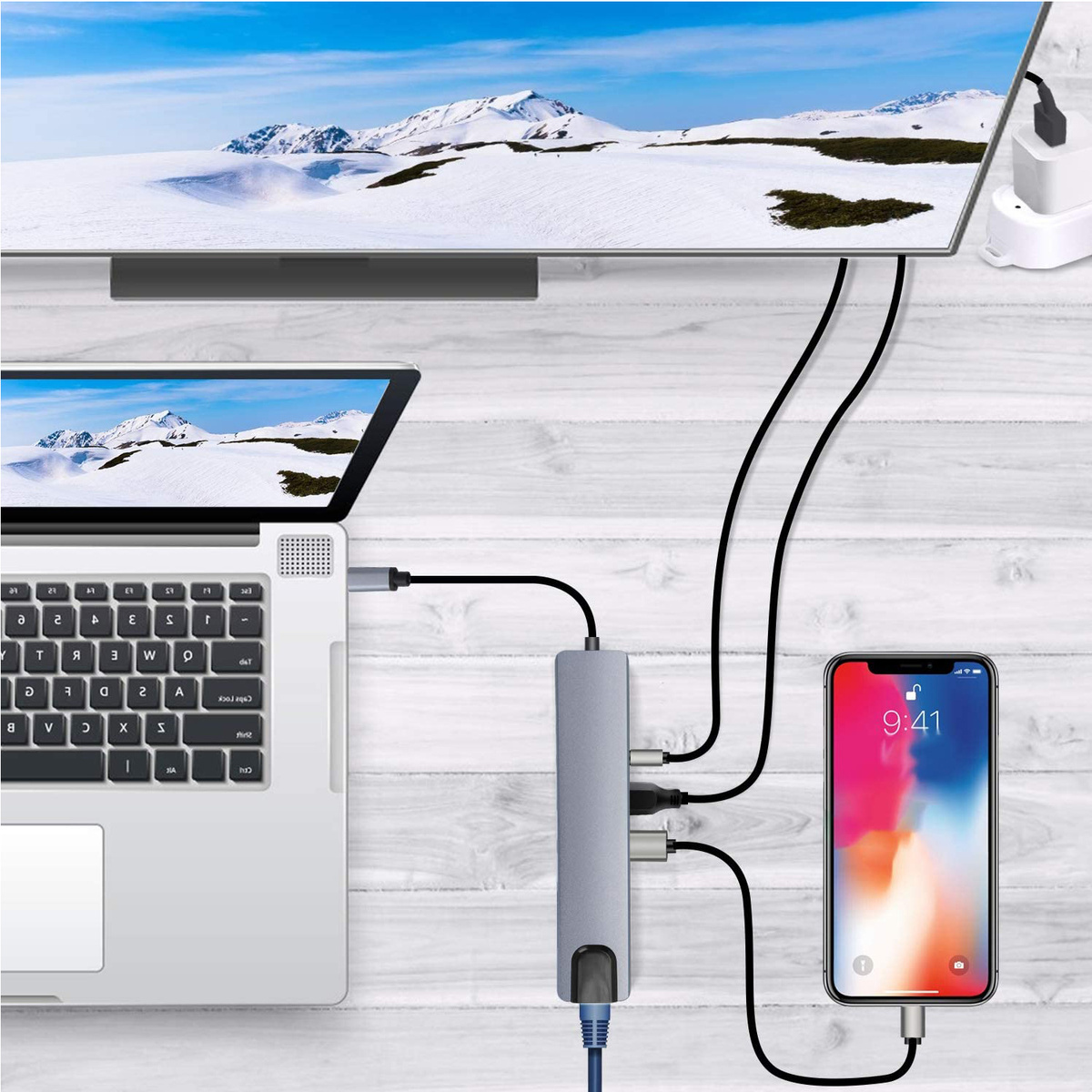 k HDMI 8ni s SD/TF kartou, vysokorychlostní 100Mbps Ethernet port, dokovací stanice typu C_voghion.com