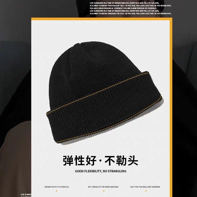 Melon cap women's trendy hip-hop knitted cold hat Korean woolen hat autumn and winter yuppie landlord hat Baotou hooligan hat men